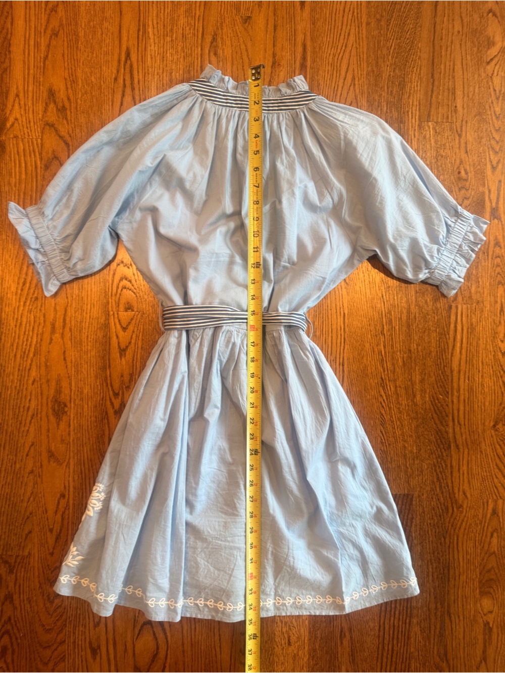 THML Light Blue v neck short sleeve short dress with Tie waist Small - Picture 5 of 8